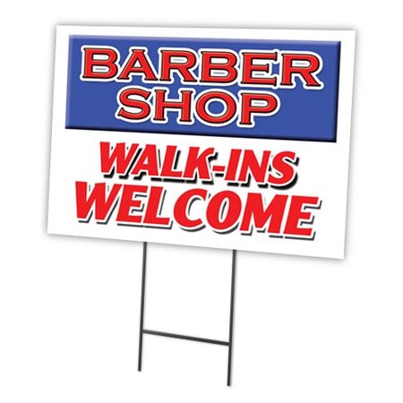Signmission Barber Shop Walk-ins W Yard & Stake outdoor plastic coroplast window, C-1216 Barber Shop Walk-Ins W C-1216 Barber Shop Walk-Ins W